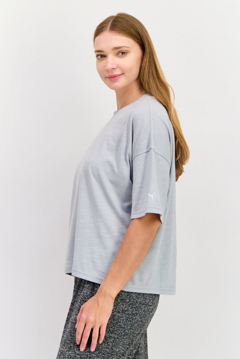 PUMA Women Sportswear Fit Short Sleeve Training T-Shirts, Light Grey - Image 2