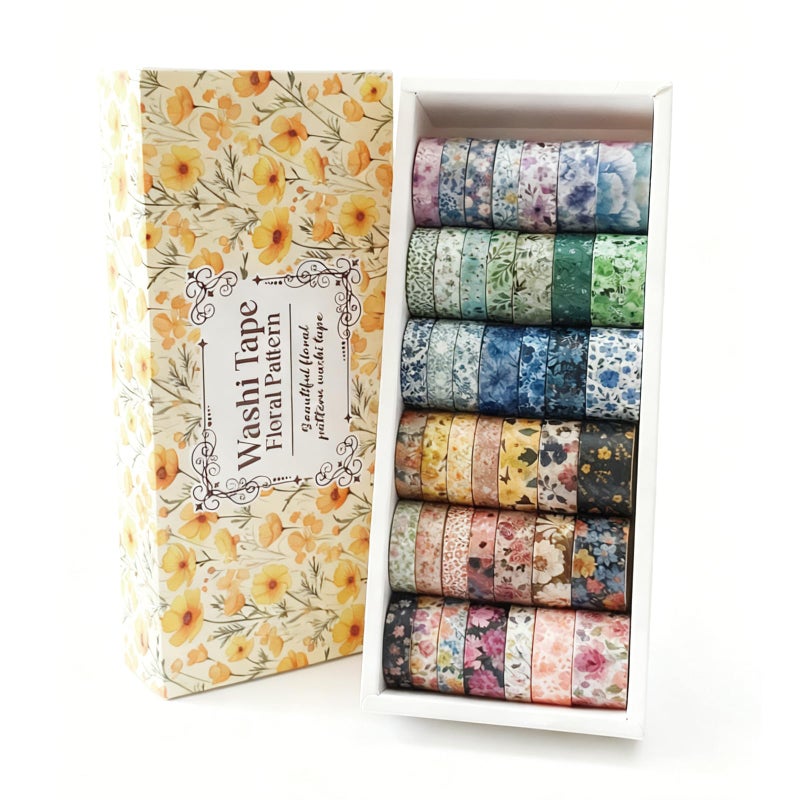 Bomichi Washi Tape, 42 Rolls Aesthetic Colored Decorative Cute Scrapbook Tape for Scrapbooking Supplies Journaling Craft Junk Journal - Image 1