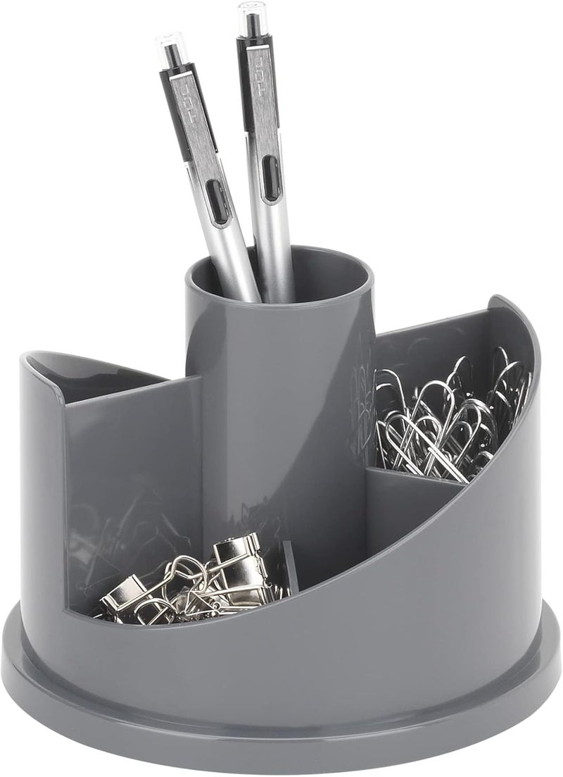 Realspace 6Compartment Rotary Desk Organizer With  458H x 51316W x 51316D Gray