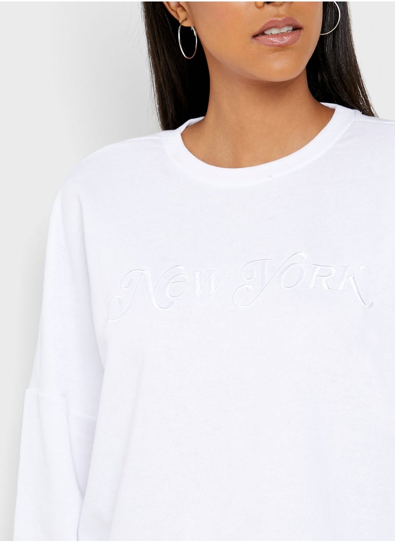 Cotton On Slogan Boxy Sweatshirt  - Image 3