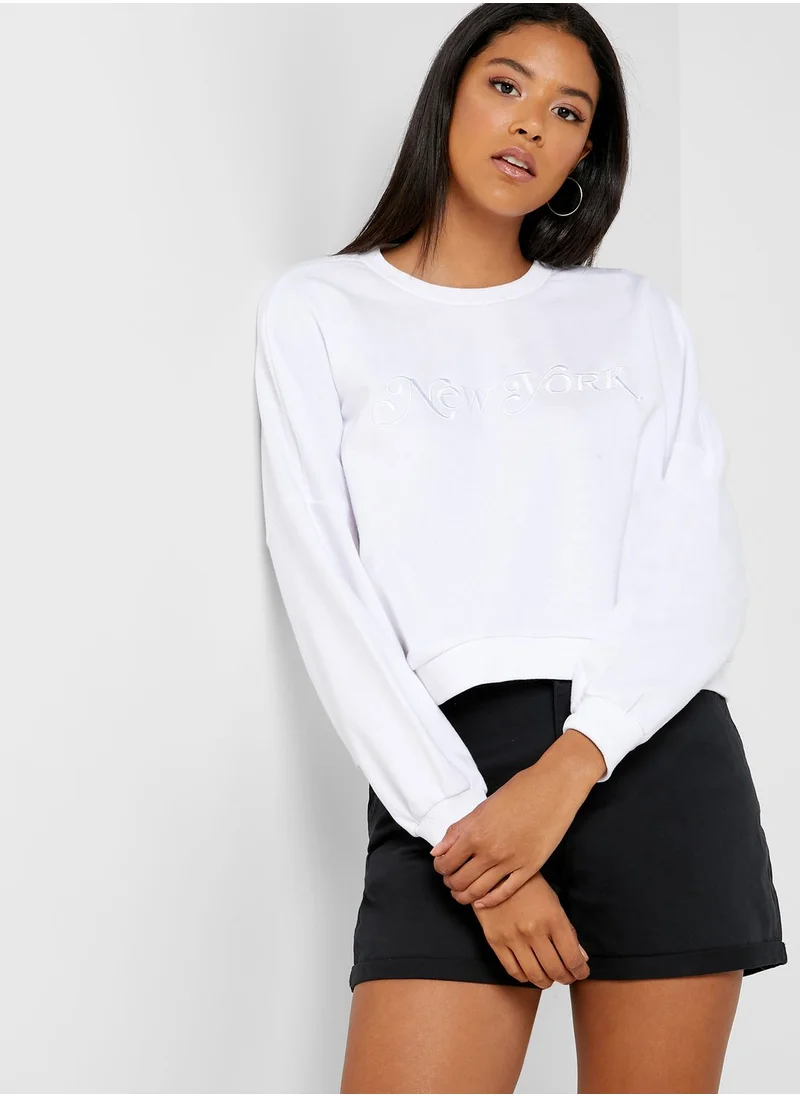 Cotton On Slogan Boxy Sweatshirt