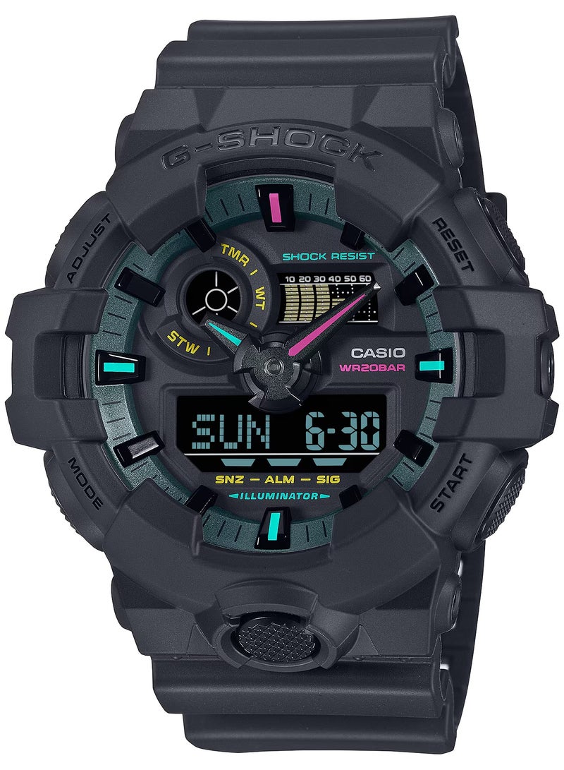 CASIO Analog-Digital Resin Band Men's Watch GA-700MF-1A - Image 1