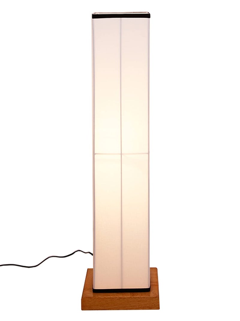 AMDHOME White Black Square Shade Floor lamp with Wood Natural Base - Image 4