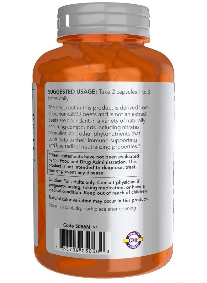 now Sports Beet Root Veg Sports Nutrition Immune System Support* 550 Mg Naturally Occurring Nitrates 180 Veg Capsules - Image 4