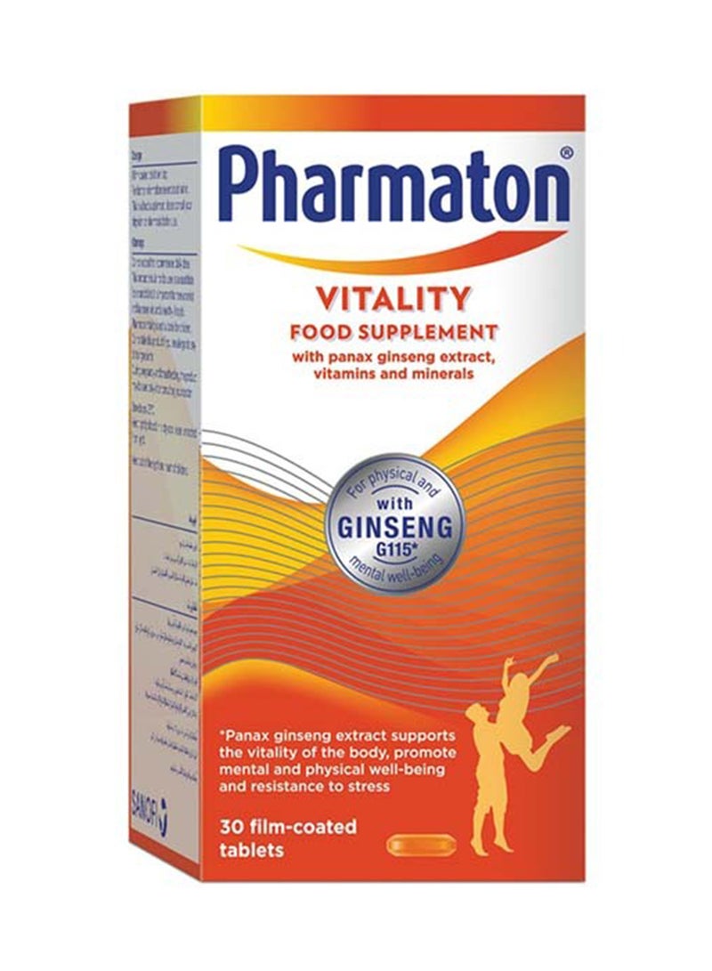 Pharmaton Vitality Capsule with Panax Ginseng Extract Vitamin and Mineral 30 Counts - Image 1