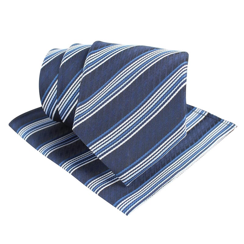 Kovove Kavove The Pleasing Striped Blue Necktie For Men - Image 1