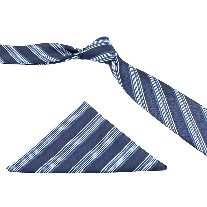 Kovove Kavove The Pleasing Striped Blue Necktie For Men - Image 2