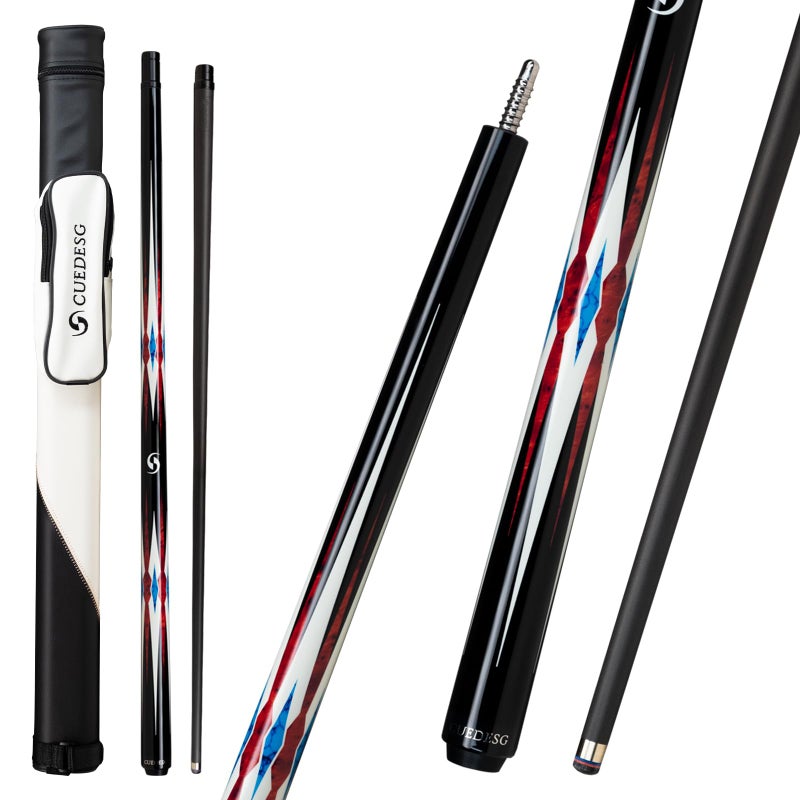 CUEDESG Carbon Fiber Pool Cue Stick 105mm118mm125mmLow Deflection Pool StickProfessional Cue Stick with CaseYQ_Black_105mm
