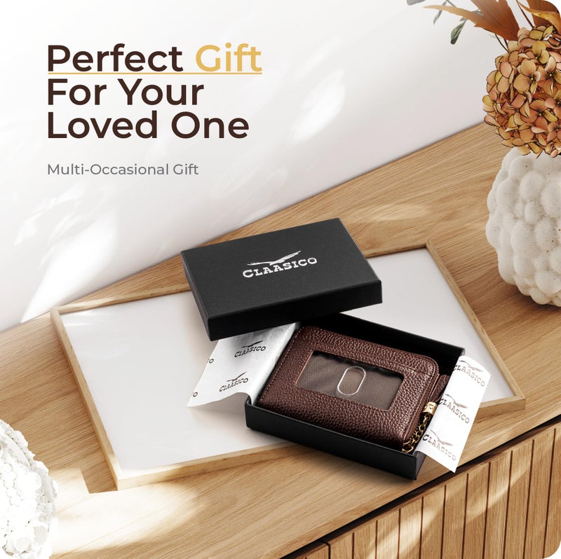 Claasico Bifold Wallet for Women RFID Blocking | Genuine Leather Zip Wallet & Ladies Coin Pocket | Stylish Credit Card Holder | Travel Wallet with Anti-Theft Protection - Image 4