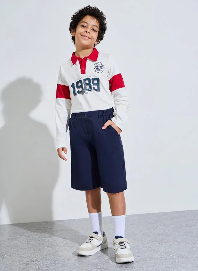 ستايلي Teen Boys Solid Shorts with Elastic Waistband