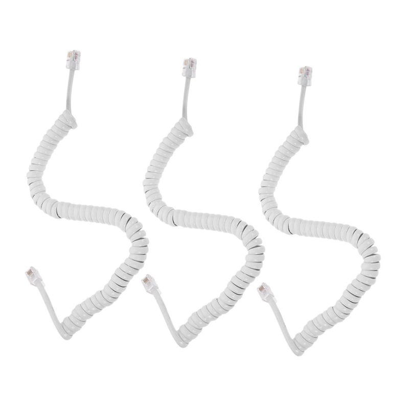 3 Pcs Durable Coiled Telephone Cord Anti Tangle Spring Wire Flexible Design Easy Installation - Image 2