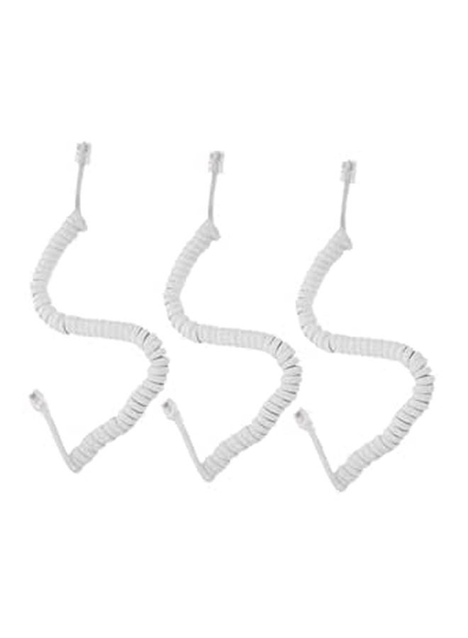 3 Pcs Durable Coiled Telephone Cord Anti Tangle Spring Wire Flexible Design Easy Installation - Image 1