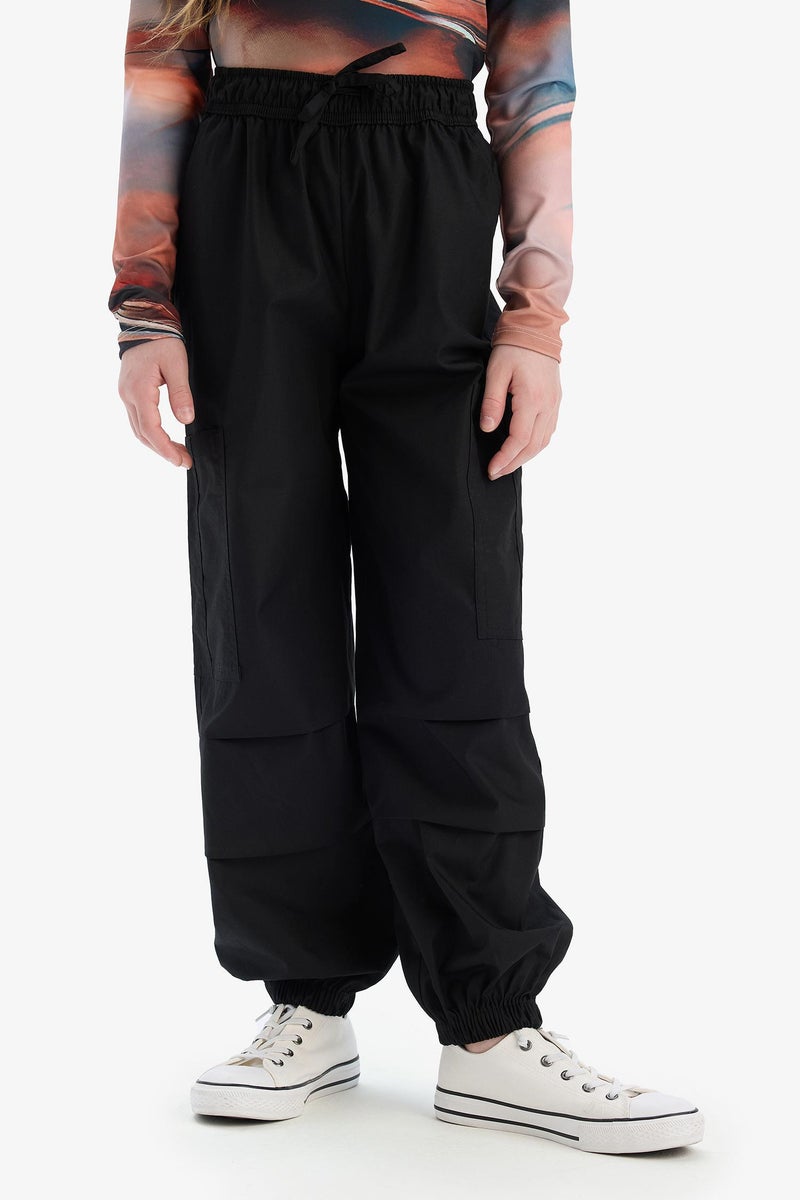 DeFacto Black Girl Girl Parachute Jogger Leg Cotton Cargo Pants Casual - Image 5