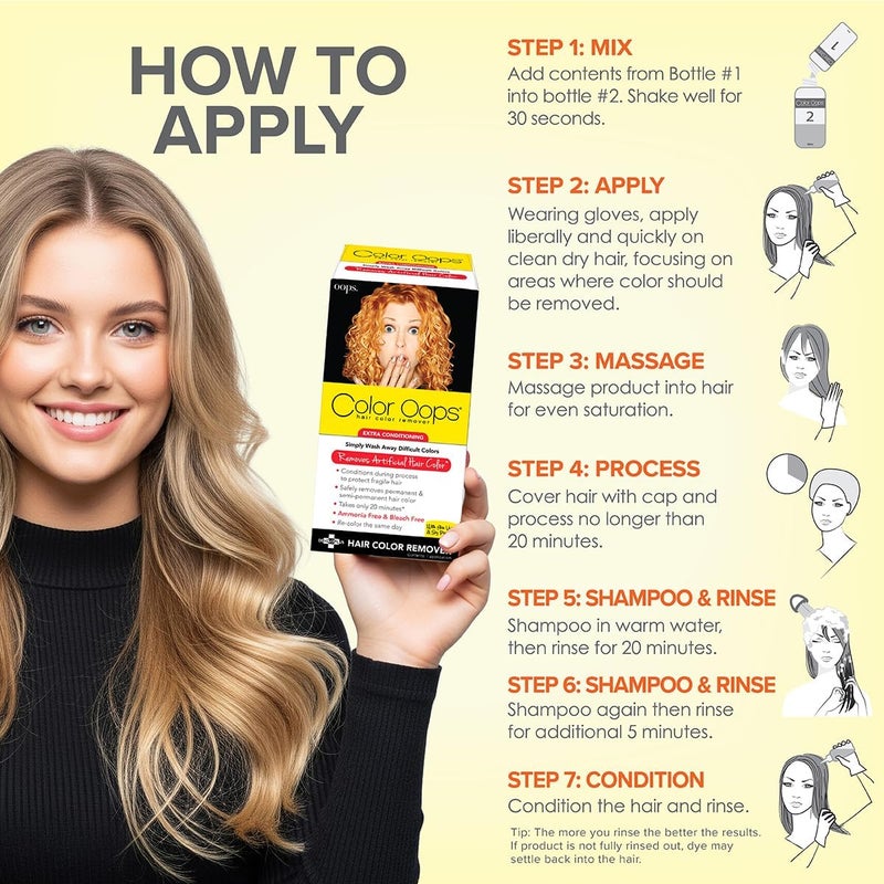 Color Oops Extra Conditioning Hair Color Remover - Removes Direct/Permanent Dyes - Image 4