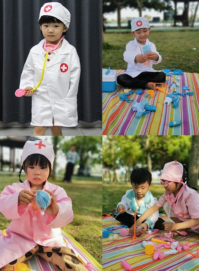 مجموعة أدوات الطبيب للأطفال الصغار من سن 3 إلى 5 سنوات، مجموعة ألعاب تنكرية للفتيات من سن 2 إلى 3 سنوات، مجموعة ألعاب طبيب للأطفال مع زي الطبيب، سماعة طبية للبنات من سن 2 إلى 3 سنوات، هدايا عيد ميلا - Image 5