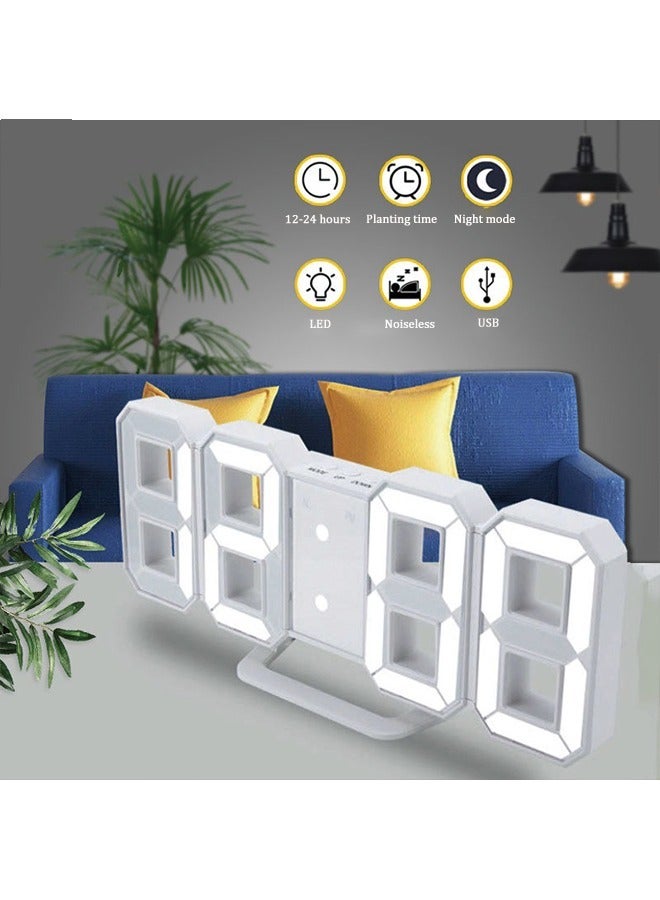 USB Charging Digital Clock, 3D Modern Wall Clock, Fashionable Alarm Clock Suitable for Modern Home Decoration  - Image 2