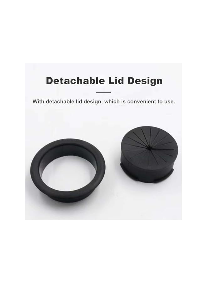 PROMASS [2 Pack] Desk Grommet 2 Inch Flexible Desk Hole Cover for Cables Desktop Equipment Wiring Management Desk Cord Hole Cover for Home & Office Table Cables - Black - Image 5