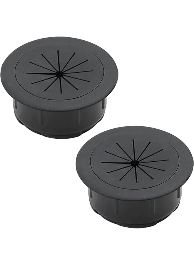 PROMASS [2 Pack] Desk Grommet 2 Inch Flexible Desk Hole Cover for Cables Desktop Equipment Wiring Management Desk Cord Hole Cover for Home & Office Table Cables - Black - Image 1