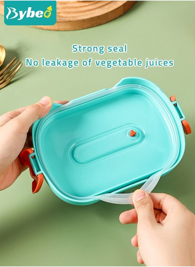 Kids Bento Lunch Box with Children's Food Grade Straw, Water Cup, Leak Proof 2 Grid Heat Insulation Design, Portable Toddler Snack Containers, BPA Free, Microwave Safe