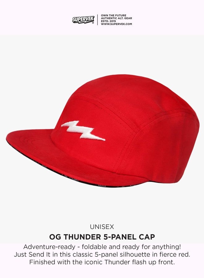 Supervek Red 5-Panel Packable Cap - Soft Crown Everyday Essential Travel Cap - Relaxed Fit for Men & Women - Adjustable Snapback - Stylish Caps for Men Original - Perfect for Streetwear & Travel - Image 4