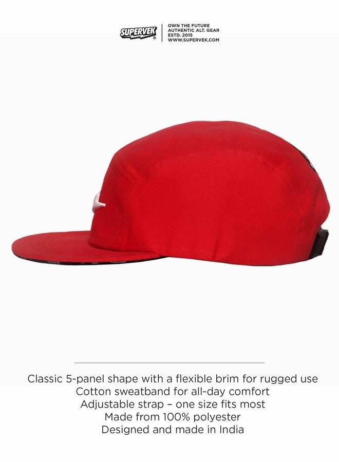 Supervek Red 5-Panel Packable Cap - Soft Crown Everyday Essential Travel Cap - Relaxed Fit for Men & Women - Adjustable Snapback - Stylish Caps for Men Original - Perfect for Streetwear & Travel - Image 5