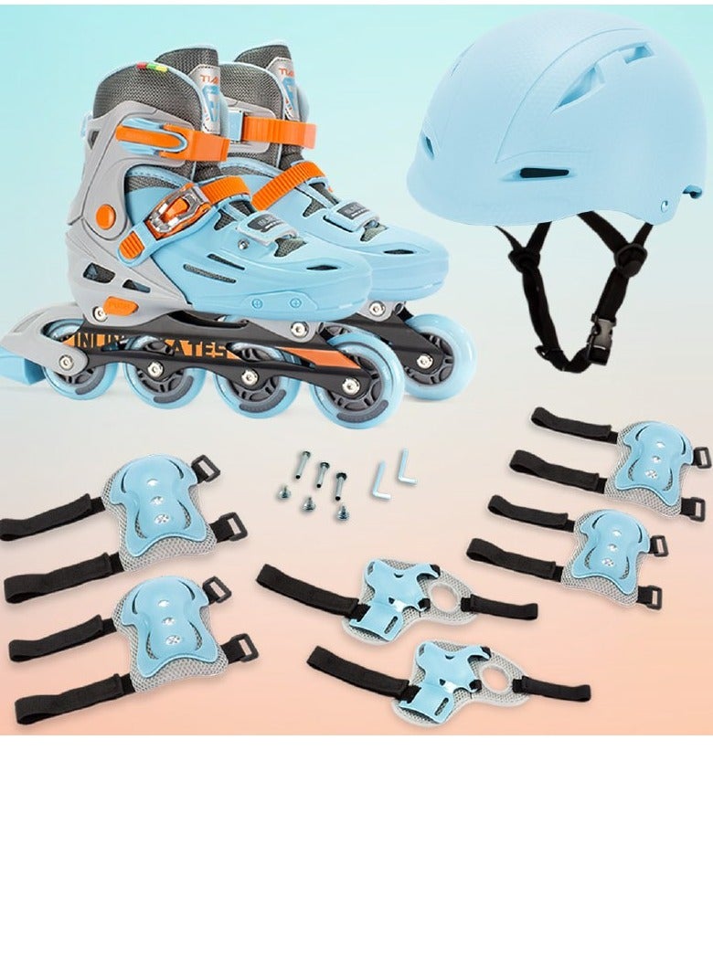 OVERS Teenager Adjustable Inline Skates Shoes with Luminous Lights Complete Set with Helmet and Protective Gear - Image 2