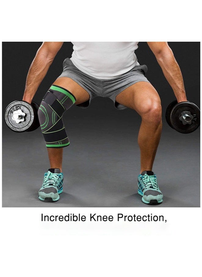 أس تس إل طقم ضغط الركبة وأكمام الركبة المكونة من قطعتين للرجال والنساء - كم دعم الركبة القابل للتعديل للجري وركوب الدراجات وكرة السلة + دعامة الكاحل لتخفيف التهاب اللفافة الأخمصية والكاحل الملتوي، وسادة الركبة - Image 5