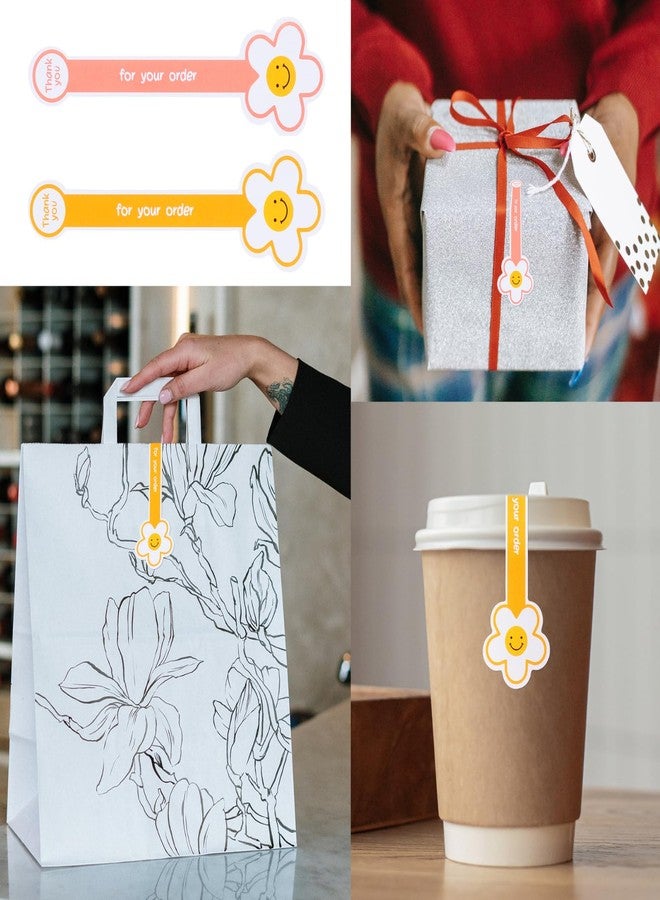 Beyonday 200pcs Handmade Lollipop Baking Stickers for Cake Box/Tins/Jars/Coffee Cups/Bottles, Long Label Flower Sealing Bakery Stickers for Gift Wrapping Self-Adhesive Tamper Evident Seal Labels - Image 5
