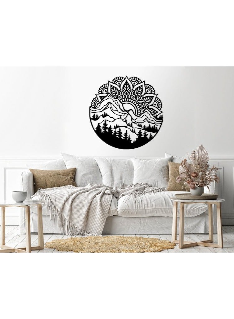 هوم جاليري لوحة فنية جدارية من ماونتن فيو 80x80 اسود - Image 1