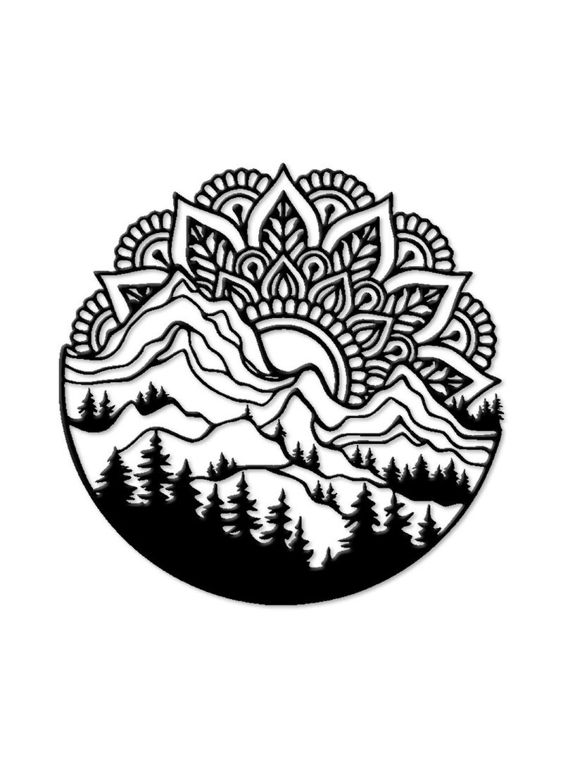 هوم جاليري لوحة فنية جدارية من ماونتن فيو 80x80 اسود - Image 2