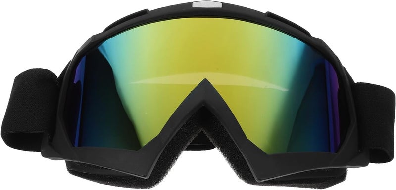 Motorcycle Riding Protective Goggles Windproof Safety Glasses with Gold Lens Dustproof Sports Eyewear for Outdoor Cycling and Skiing - Image 1