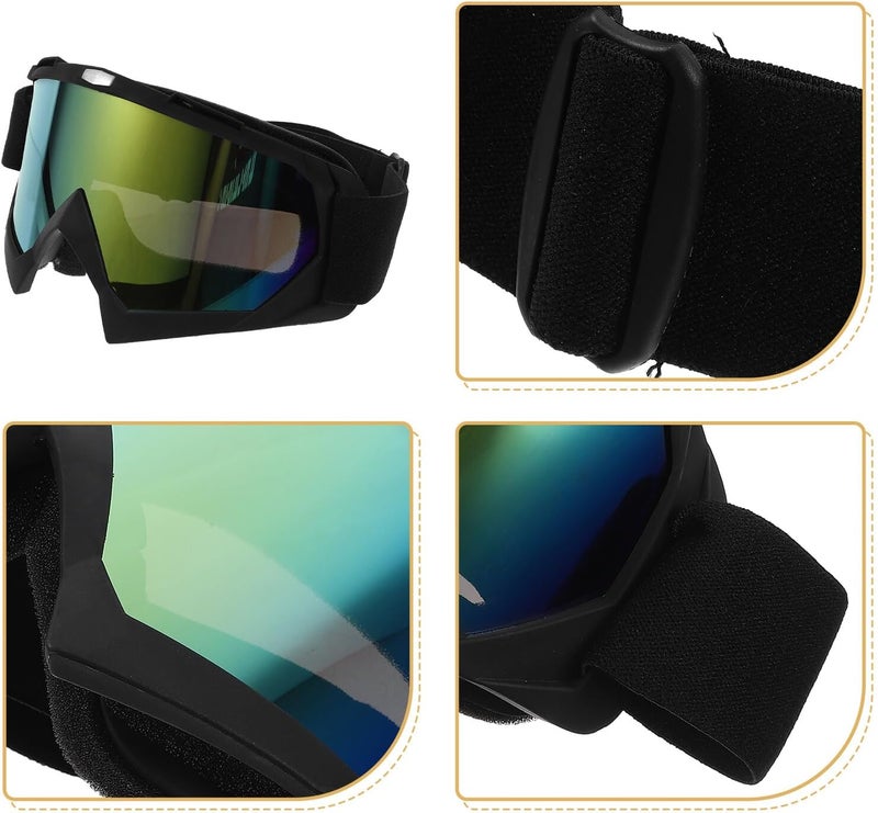 Motorcycle Riding Protective Goggles Windproof Safety Glasses with Gold Lens Dustproof Sports Eyewear for Outdoor Cycling and Skiing - Image 3