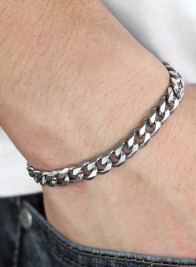 سوار سلسلة كوبية من الفولاذ التيتانيوم المقاوم للون للرجال، إكسسوار عصري للجنسين، مناسب لأسلوب الهيب هوب. سوار من الفولاذ المقاوم للصدأ - Image 1