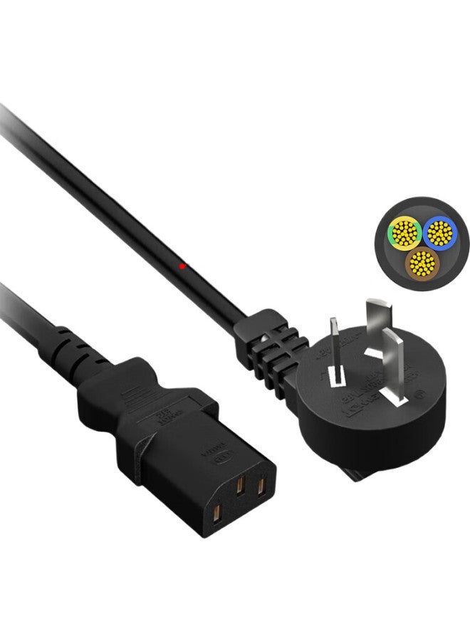 Towe 10A Computer/Server/Printer National Standard Power Cord, 10A To C13 Power Cable, Three-Core Flat Power Conversion Cable, 1.5Mm², 1.8M, Angled Plug - Image 2