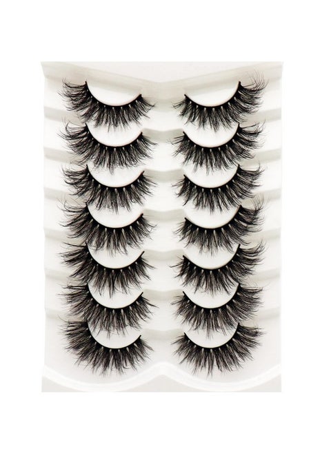 Eyelashes Fluffy Natural Cat Eye False Eyelashes 7 Pairs Pack Handmade Wispy Faux Mink Lashes (Style5 Wispy Cat Eye Lashes)