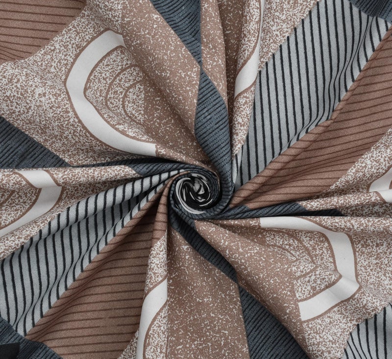 Furnofy Premium Floral Printed Double Bedsheet Set – Brown & Black (90x100 Inches) with 2 Pillow Covers – Flat - Image 4