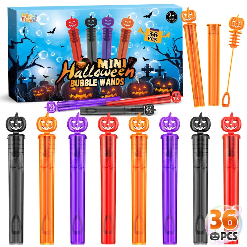 spring flower SpringFlower Halloween Party Favor For Kids Halloween Mini Bubble Wands Halloween Gifts For Trick Or Treating School Classroom RewardsGoodie Bag Fillers 36 Pack - Image 2