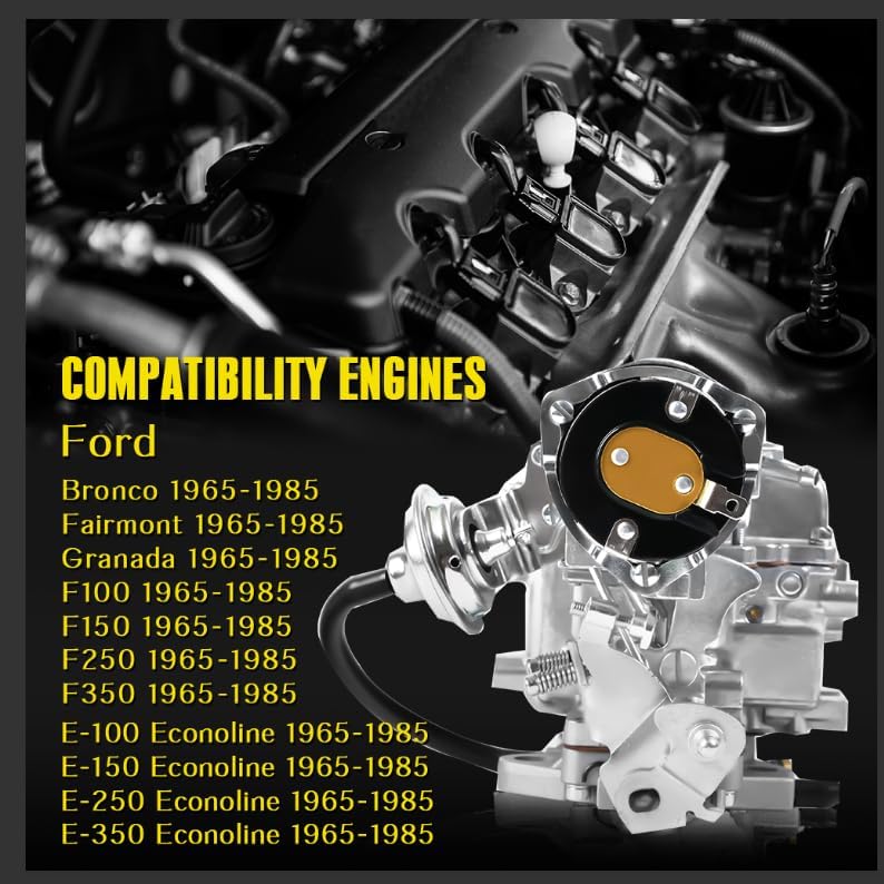ACmango Carter1 Barrel Carburetor Fits For 1965-1985 Ford Engines: 4.9L(300Cu),4.1L (200Cu),3.3L (200Cu).Compatible With Ford Bronco,Fairmont,And Models F100,F150,F250,F350.D5Tz9510AG#Rsc-300A 6307S - Image 4