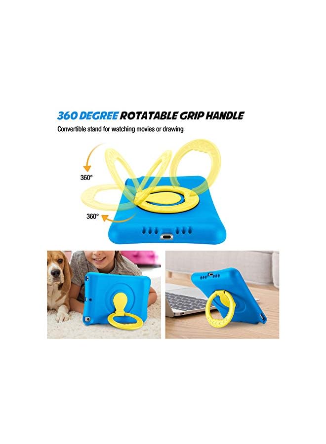 Procases Kids Case For Ipad 10.2 9Th Gen 2021 / 8Th Gen 2020 / 7Th Gen 2019 / Ipad Air 10.5 2019 / Ipad Pro 10.5, Shockproof Light Weight Protective Cover With Rotatable Kickstand And Grip -Blue - Image 4