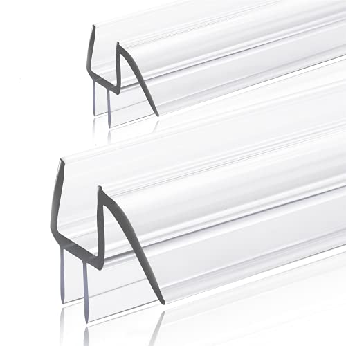 GEZMR 2Pack Ultra Clear Shower Door Bottom Seal 14 X 39 Polycarbonate Frameless Glass Shower Door Seal Strip Shower Door Sweep  Stop Shower Leaks and Create a Water Barrier