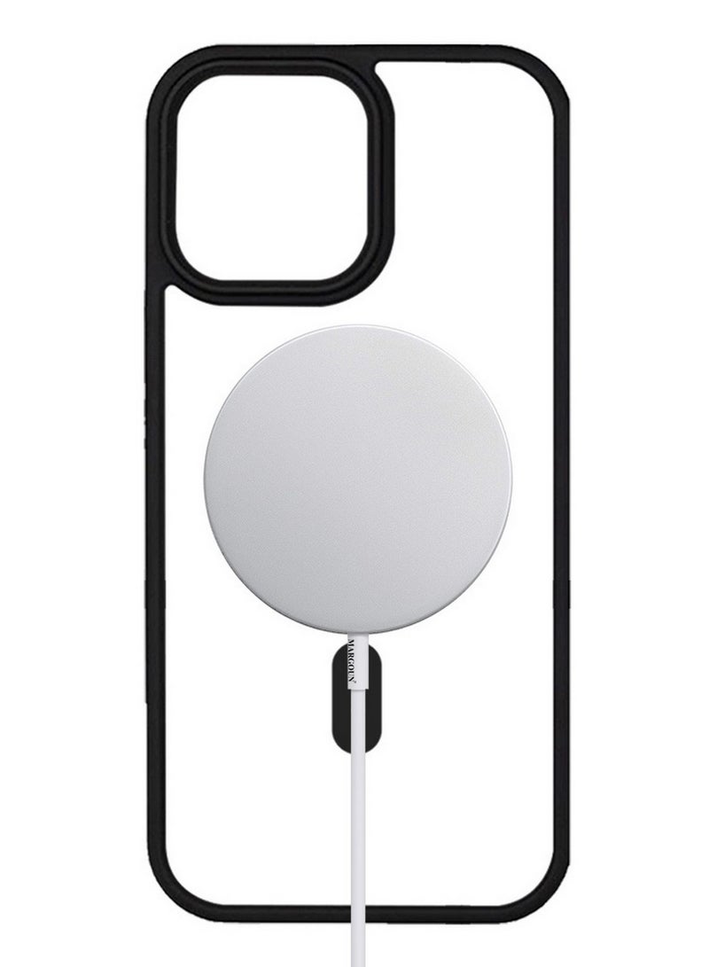 CATANES 2 Pieces Magnetic Slim Protective Case for iPhone 15 Pro - with Wireless Charging Support with 3D Screen Protector - Black - Image 4