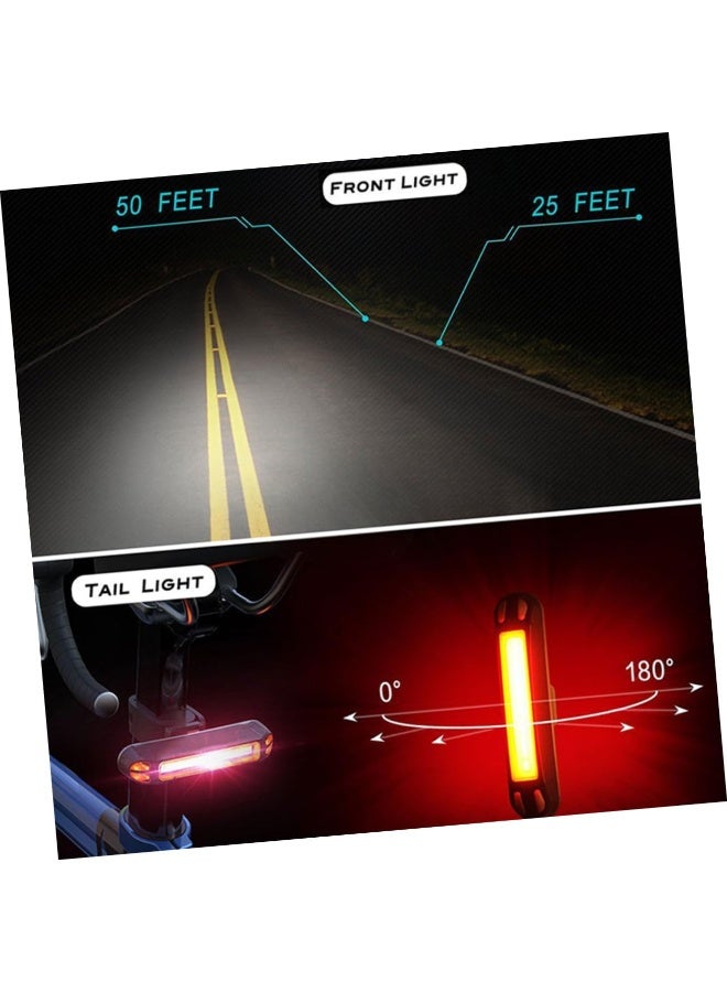 USB Rechargeable Front and Rear Bike Light Set With 4 Modes, IPX4 Waterproof and Adjustable Mount - Image 3