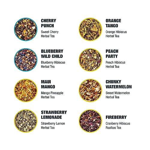 Tiesta Tea - Fruity Tea Sampler Dry Flight Set, Loose Leaf, No Caffeine, Makes Hot and Iced, Assorted Fruit Brews with Mango, Peach, Orange Drinks & More, 8 Resealable Sample Pouches - Image 3