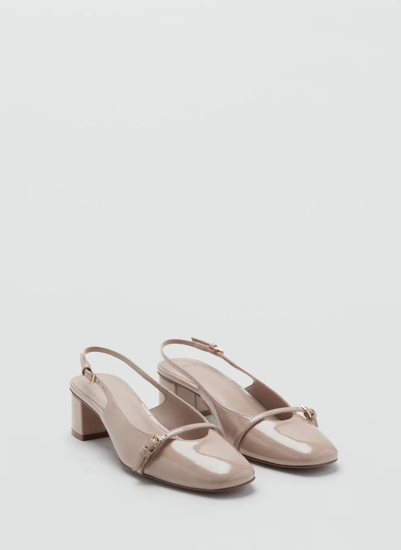 Mango Patent Leather Shoes With Straps And Buckle