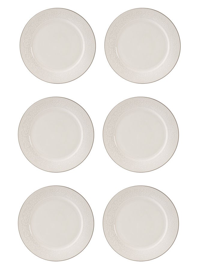 Celia 6-Piece Porcelain Dinner Plates Set White 10.5 inch - Image 1