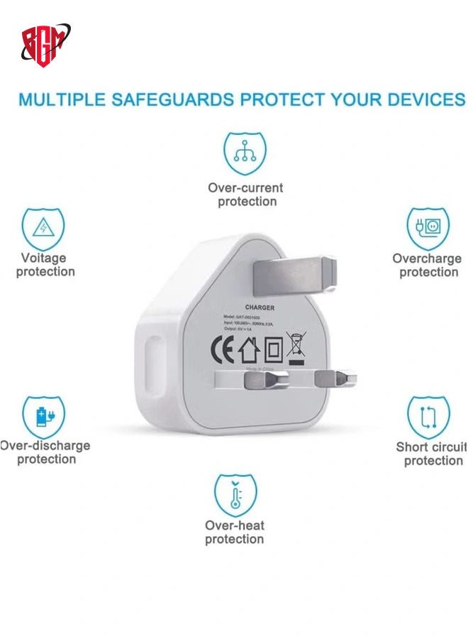 BGM 5V 1A Power Adapter Supply, USB Charger Cable and Plug Compatible for i Phone 5S, 6, 6S, 6 Plus, 6S Plus, 7, 7 Plus, 8, 8 Plus, XS, X, XS Max, 11, XR, i Pod Touch 5G Power Cord  - Image 4
