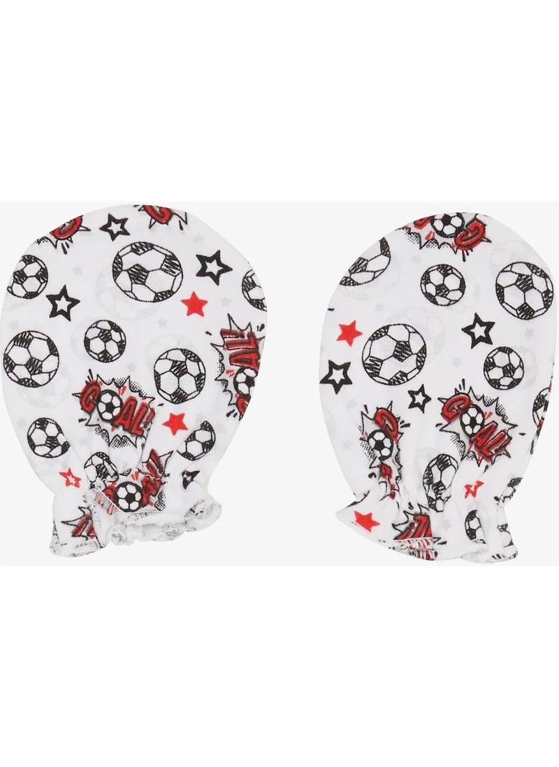 بريز Newborn Baby Gloves Football Themed White