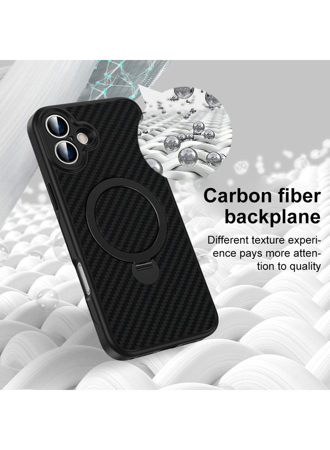 S-TOP Case For iPhone 14 Plus Carbon Fiber MagSafe 360 Degree Rotating Holder Phone Case - Image 4