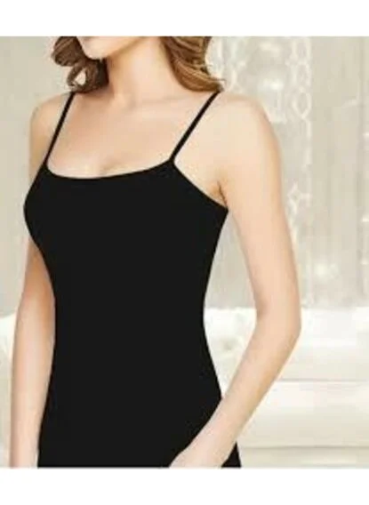 Tutku Passion Women's 2 Pack Black Elastane Silk Undershirt