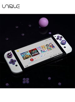 Unique 7Piece set Cross D-Pad Button Caps Thumb Grips Set, Compatible with Nintendo Switch/Switch OLED, Cute 3D Soft Silicone ABXY Buttons Sticker Joystick Cover Caps（Will Glow）  - Image 2